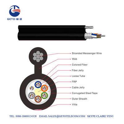 Cable de fribra óptica aéreo autosuficiente del cable óptico 12 de GYTC8A