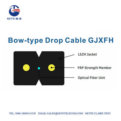 Arquee el tipo cable de fribra óptica de la base de G657A 2, cable de descenso plano