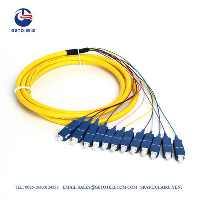 Modo de la coleta de la fibra óptica de la base 0.3dB del SC 12 de la alta precisión SM solo