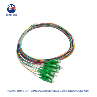 Coleta multi óptica del cordón de remiendo de la fibra del SC/de APC 0.9m m de 12 bases SM